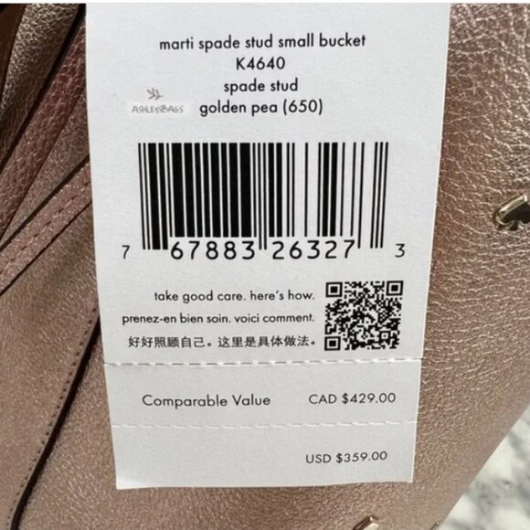 Kate Spade - Marti Small Studded Bucket - Shoulder Bag & Crossbody in Golden Pea - Picture 12 of 13